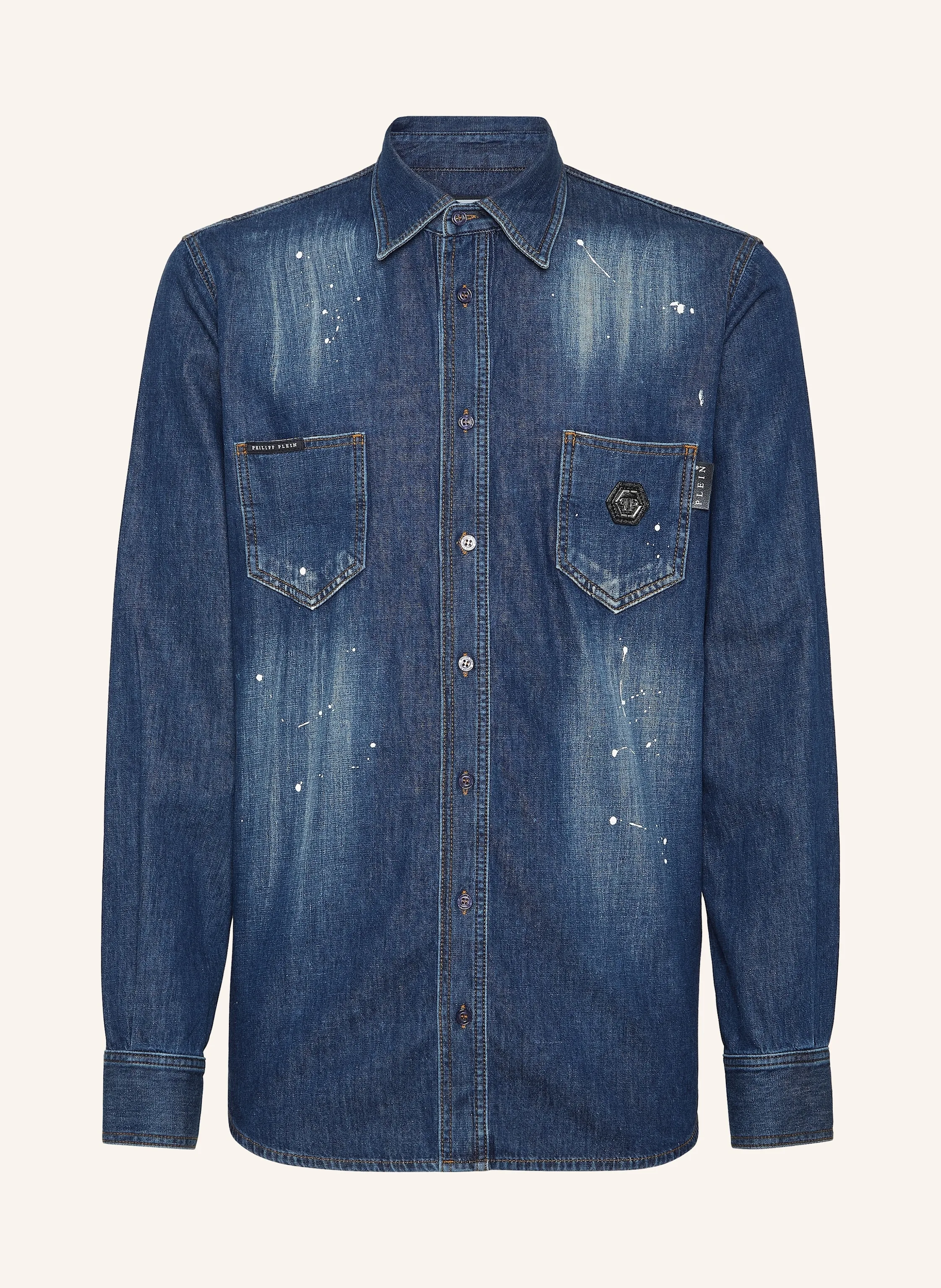 PHILIPP PLEIN Jeanshemd SKULL&BONES