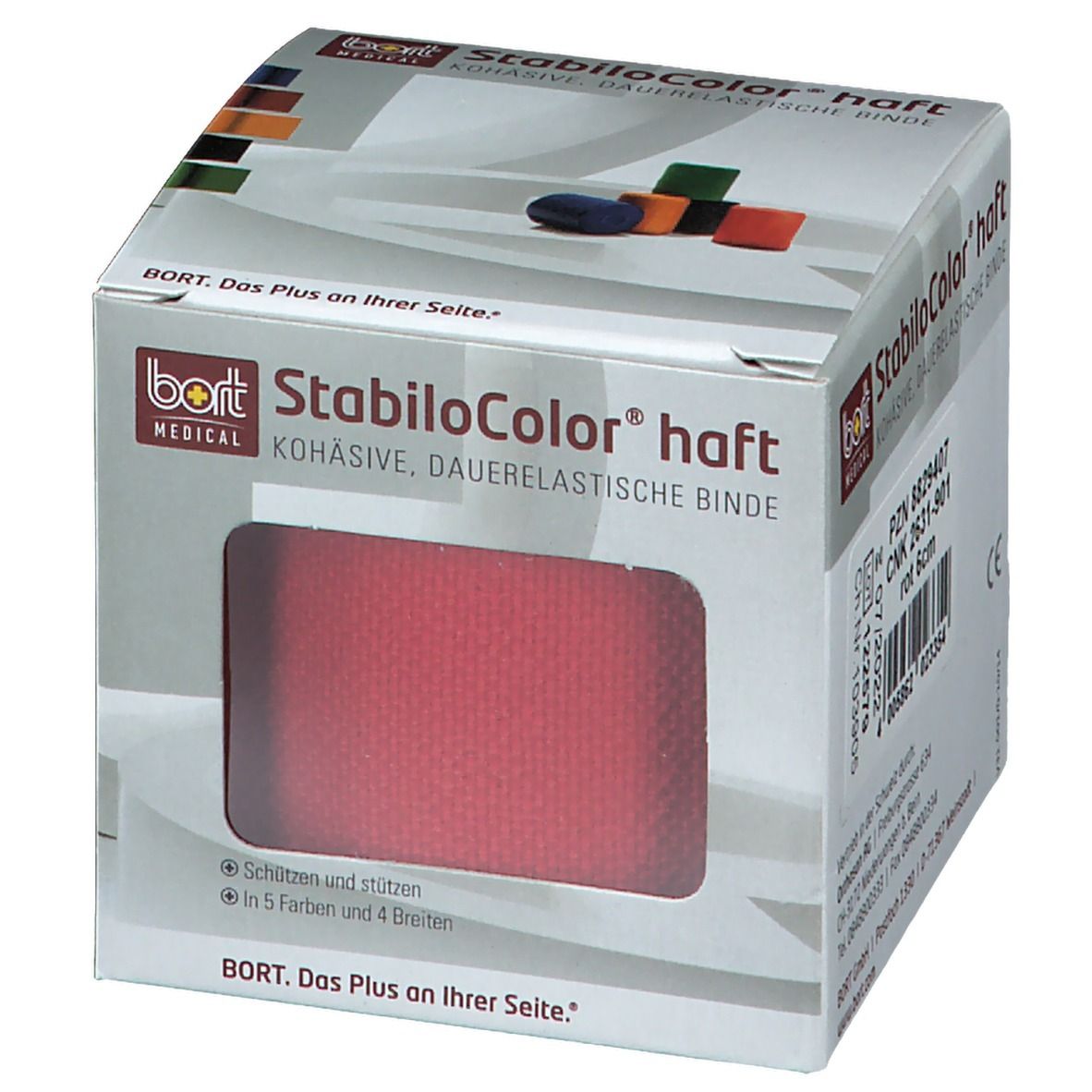 BORT StabiloColor® haft Binde 6 cm rot
