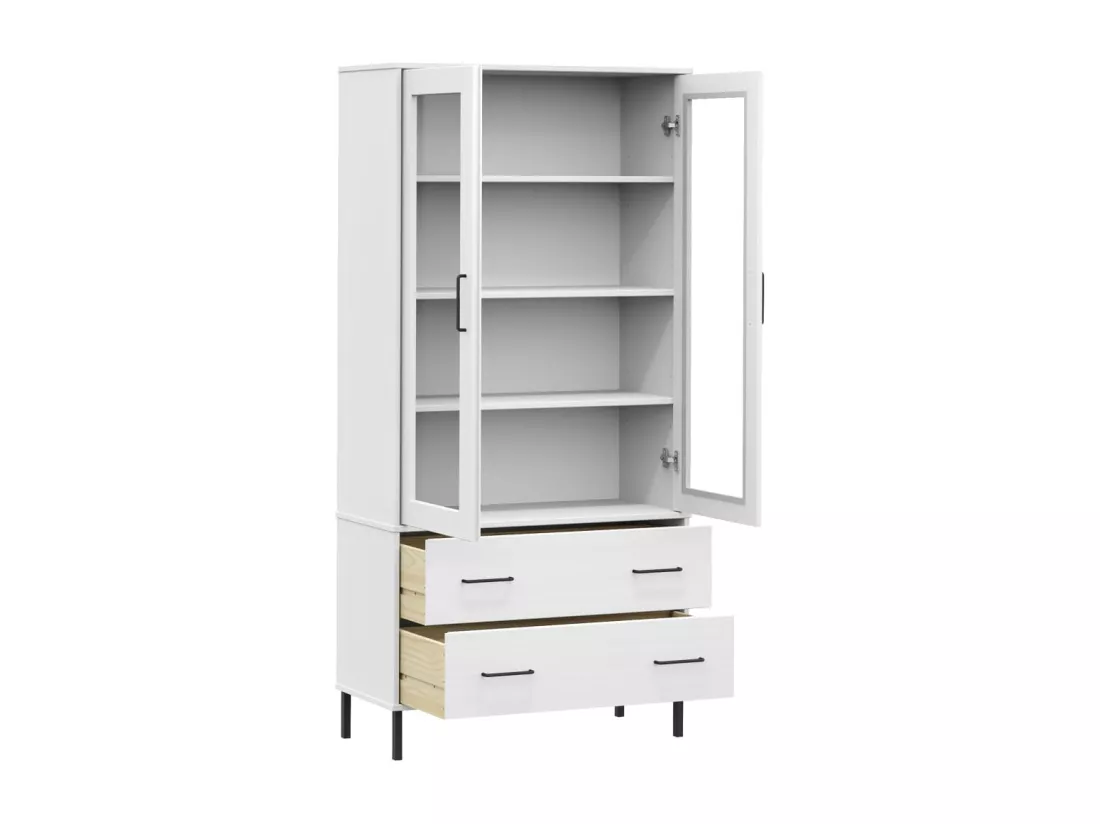 Bibliothèque avec pieds en métal Blanc 85x35x172,5 cm Bois OSLO