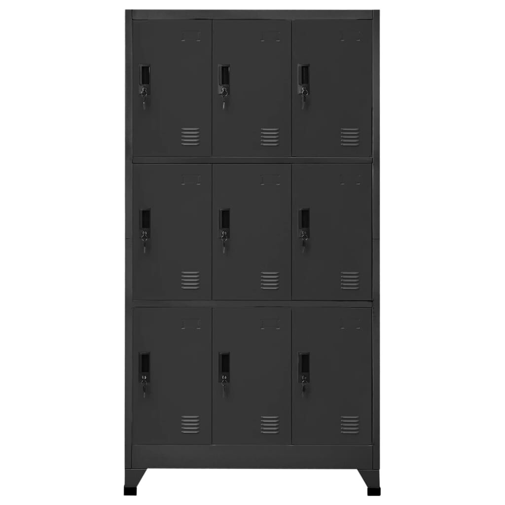 vidaXL Afsluitbare kast antraciet 90x45x180 cm staal
