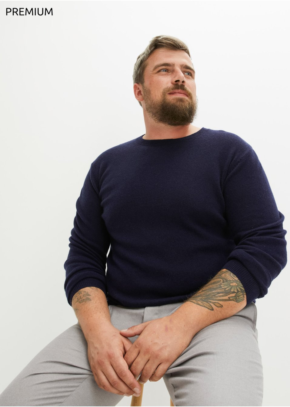 Pull en laine avec teneur en Good Cashmere Standard®, col rond