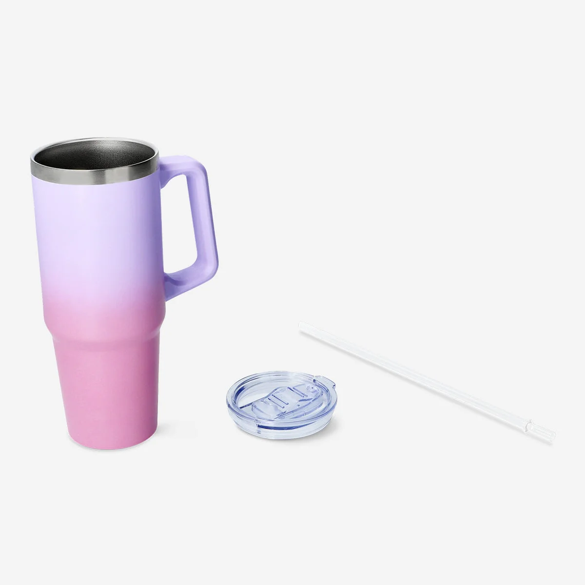 Gradientglas med låg og sugerør - 850 ml