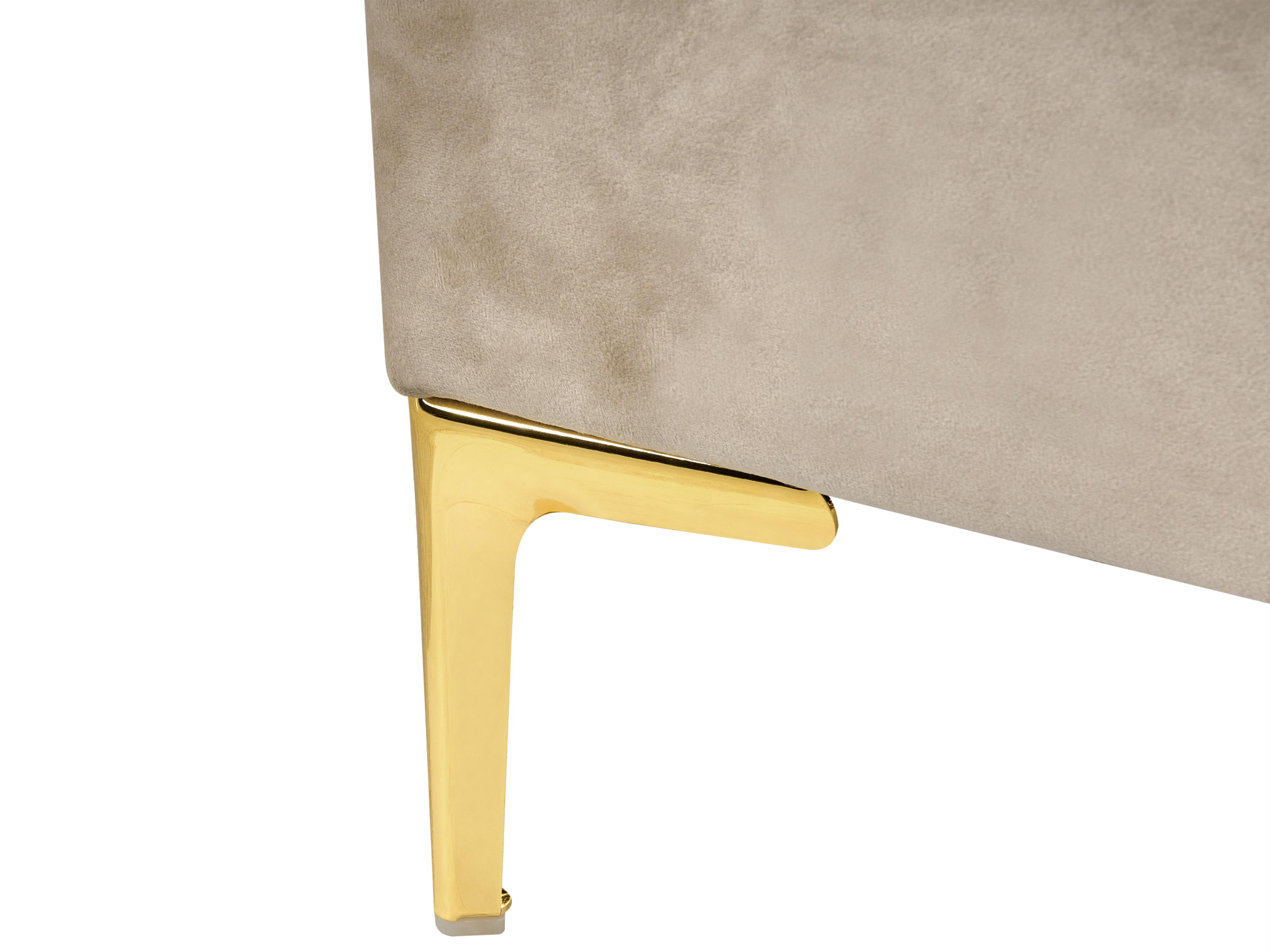 Bed Fluweel SAUVIAN 180 x 200 cm Taupe