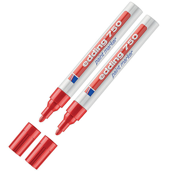 Marqueur peinture Edding 750 coloris rouge, lot de 2