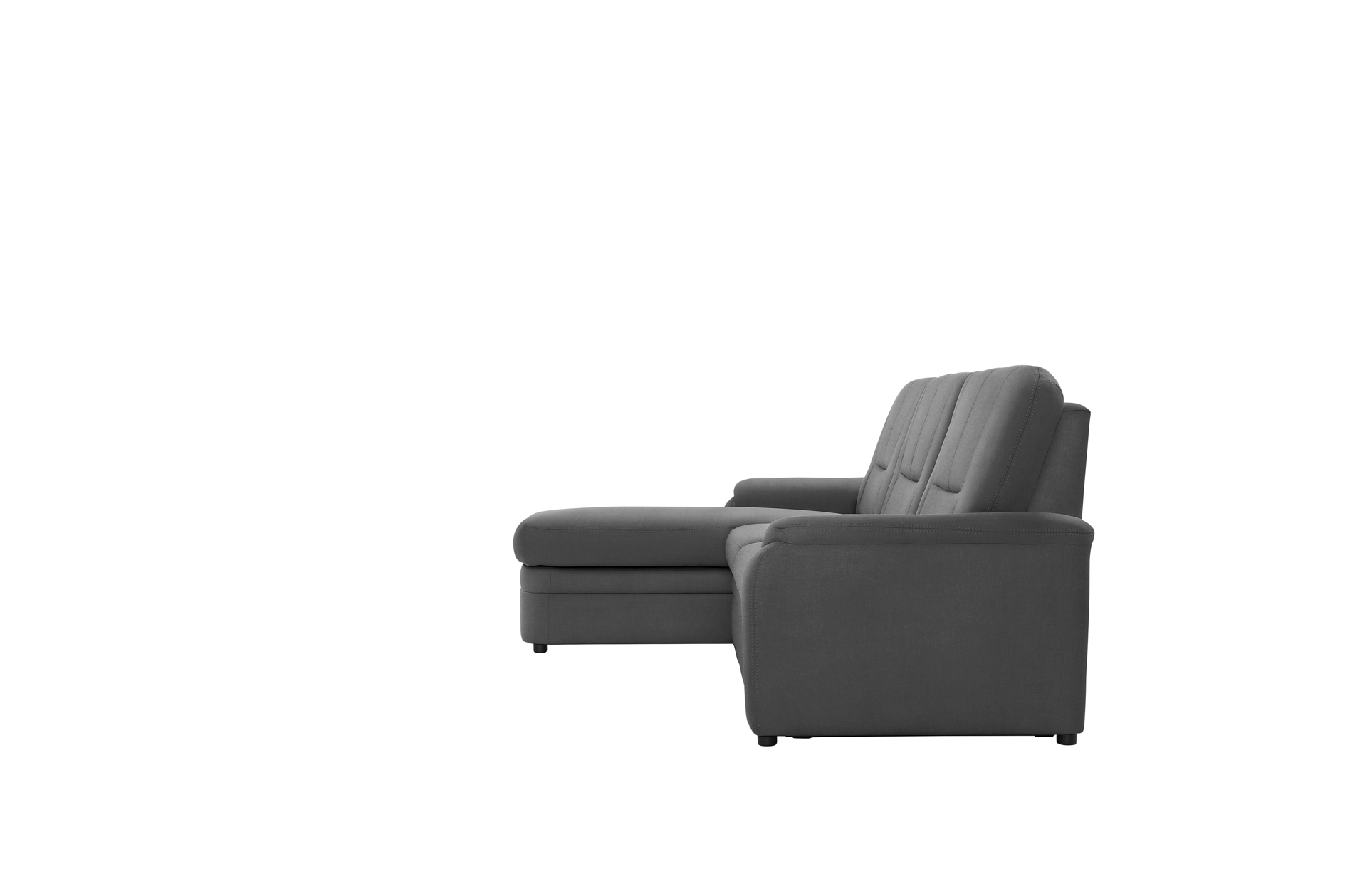 polsterpower Ecksofa - Miro grau - Basismodell - Recamiere links