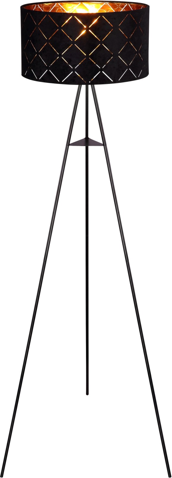 Stehleuchte - schwarz-goldfarben - 149 cm hoch