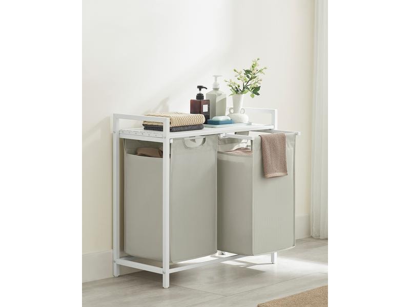 Songmics Wäschekorb  92 l, Weiss Wäschesammler