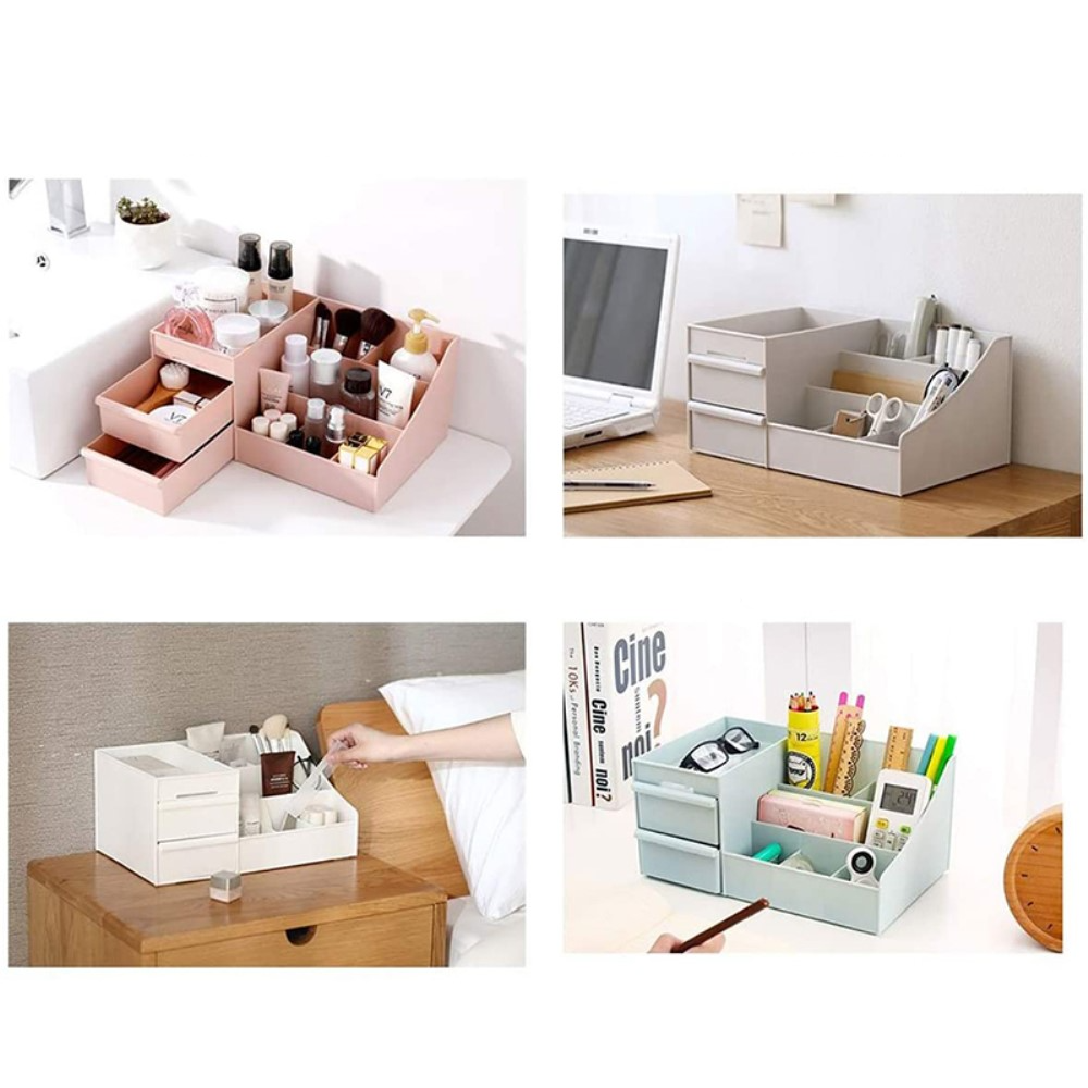 (280x125x175mm) Acryl Beauty Make Up Organizer Aufbewahrungsbox 9 Fächer - Weiss