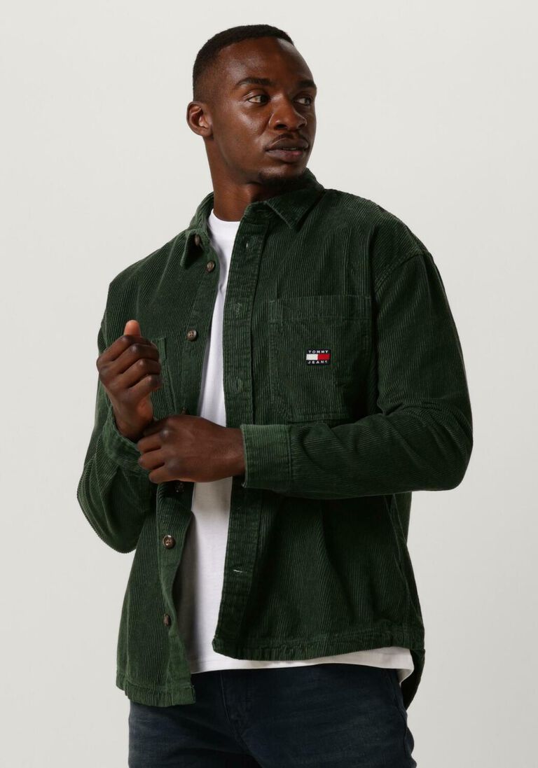 TOMMY JEANS groene tommy jeans overshirt casual corduroy overshirt