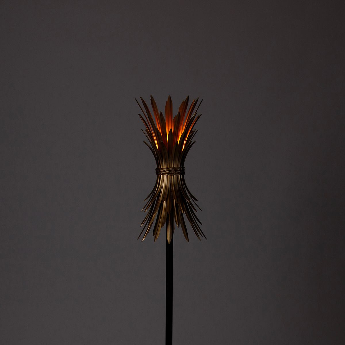 Art Deco vloerlamp goud met zwart - Wesley