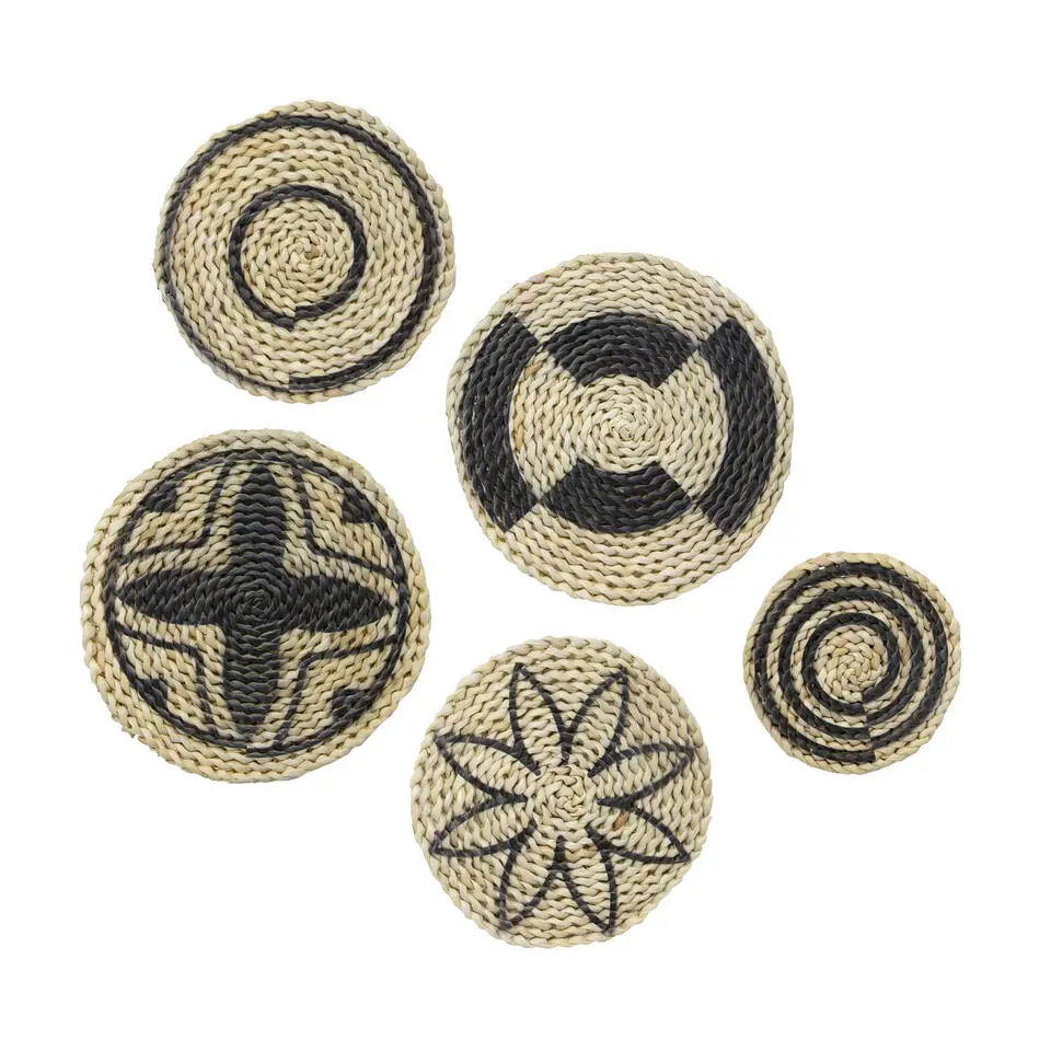 Art for the Home Rotan Wand decoratie Rotan wand decoratie set of 5: