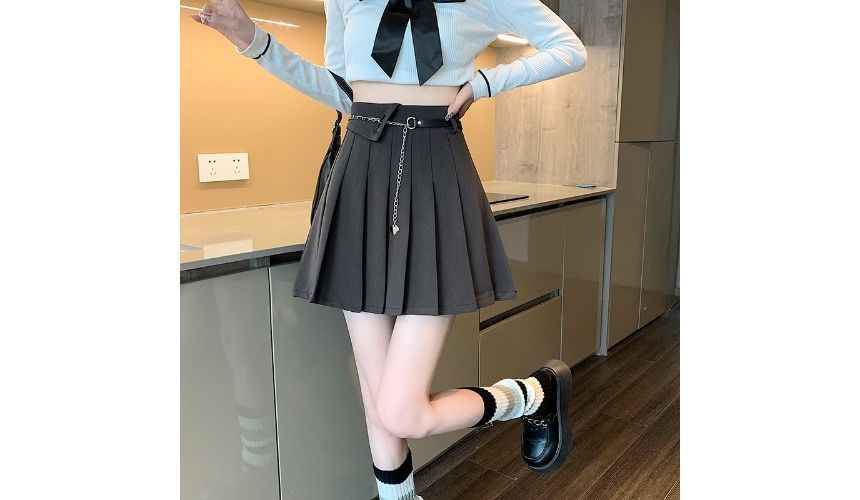 Maisee - Minirok met hoge taille en plooien
