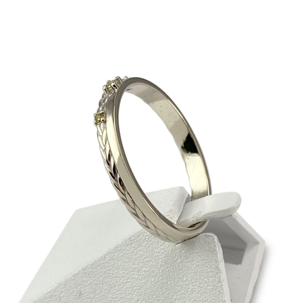 Bague GLAMIRA d'occasion or 750 blanc diamants jaunes