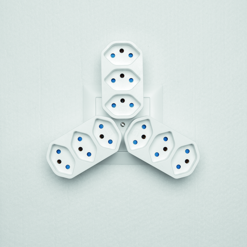 Mehrfachadapter 3-fach Mehrfachstecker T13 Steckdosen Adapter Schweiz 3-polig (14971032) - Weiss