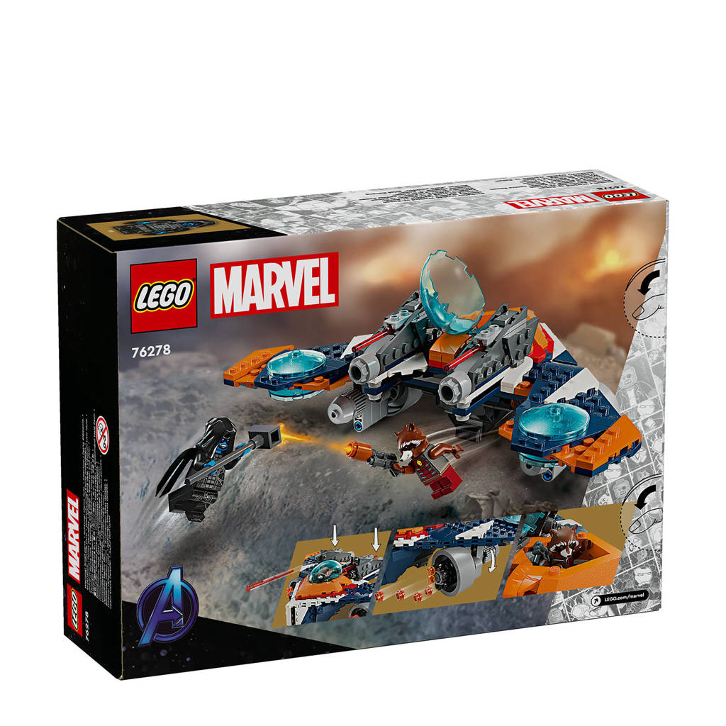 Leuke en interactieve setMarvel Rockets Warbird vs. Ronan Bouwbaar Speelgoed Ruimteschip 76278