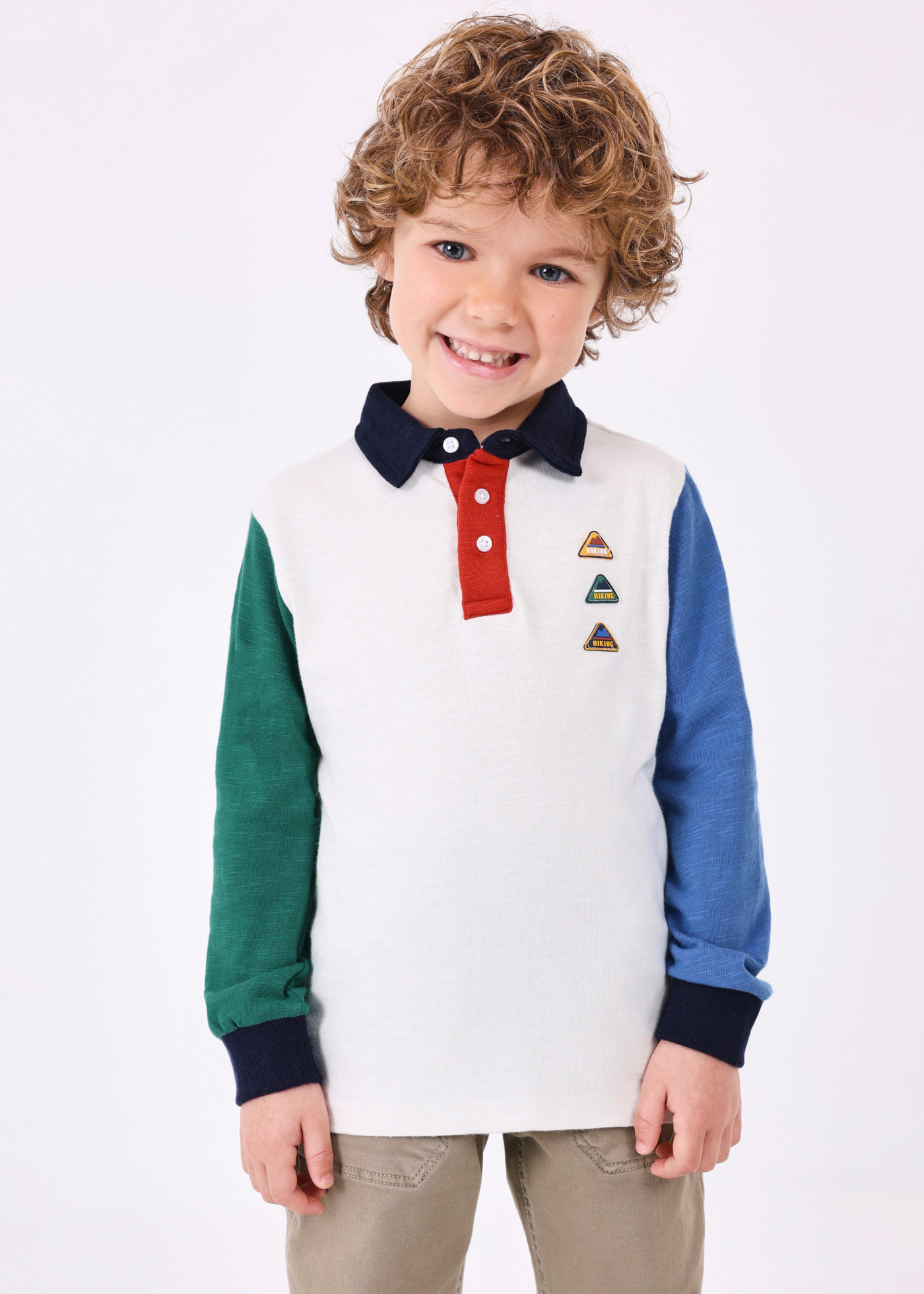Camisa polo infantil Better Cotton em malha texturizada