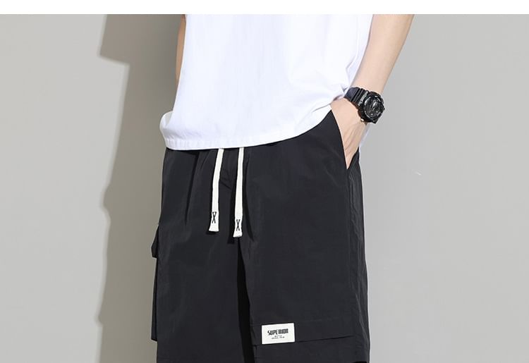 Cowpow - Cargoshorts met middelhoge taille en letters