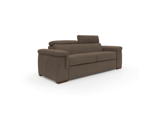 DIVANI.STORE - Canapé lit giunone matelas h18 cm brun 2 places