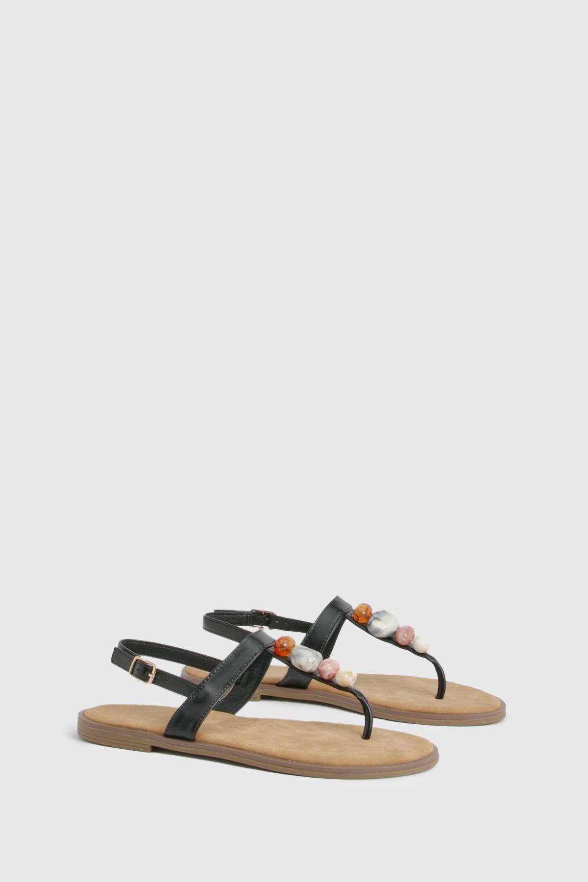 boohoo Sandales À Entredoigt Ornées De Perles