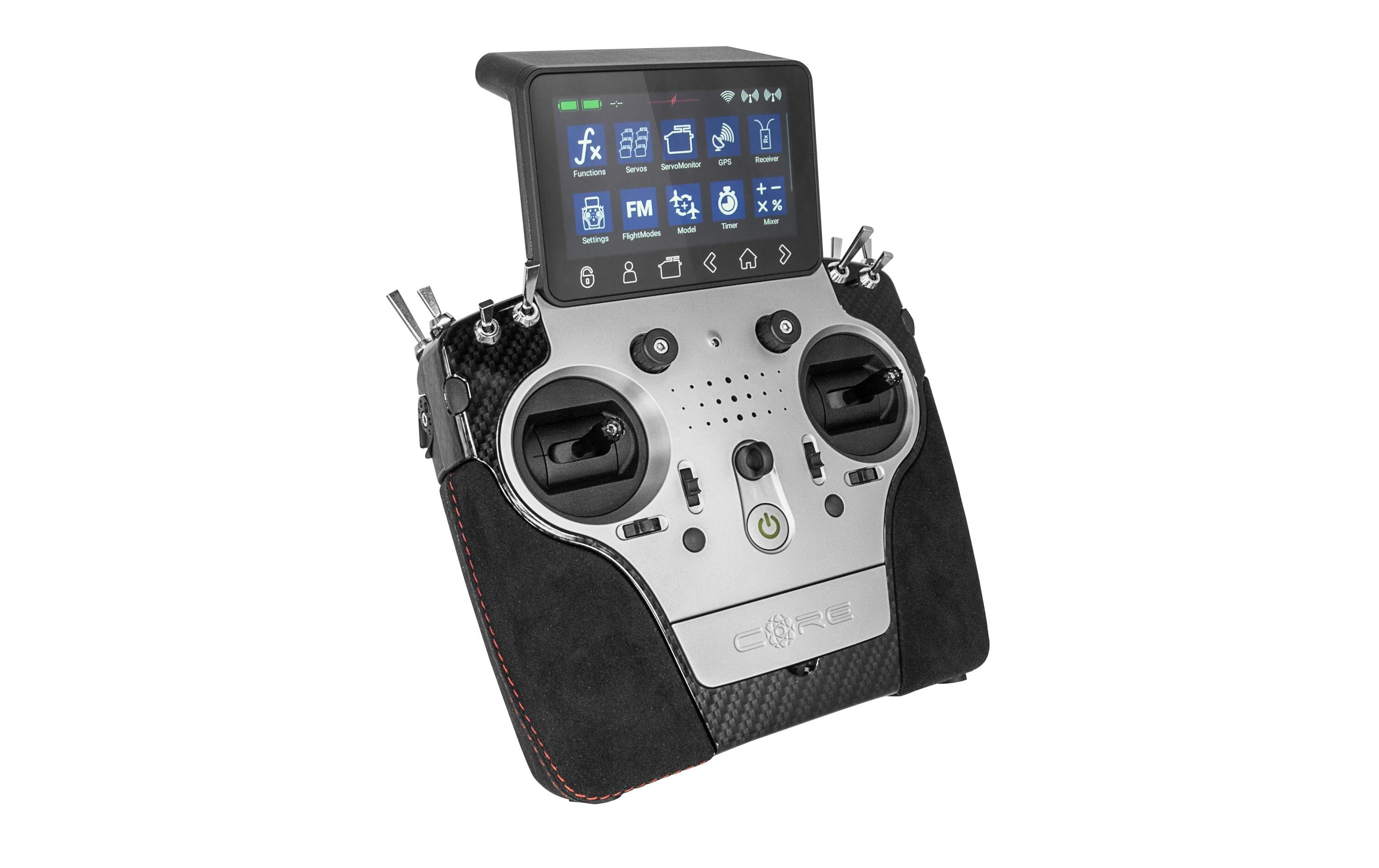 Fernsteuerung CORE Mode 2 Titanium 26-Kanal<br>High-End-Sender mit störsicherer 2.4-GHz-Übertragung