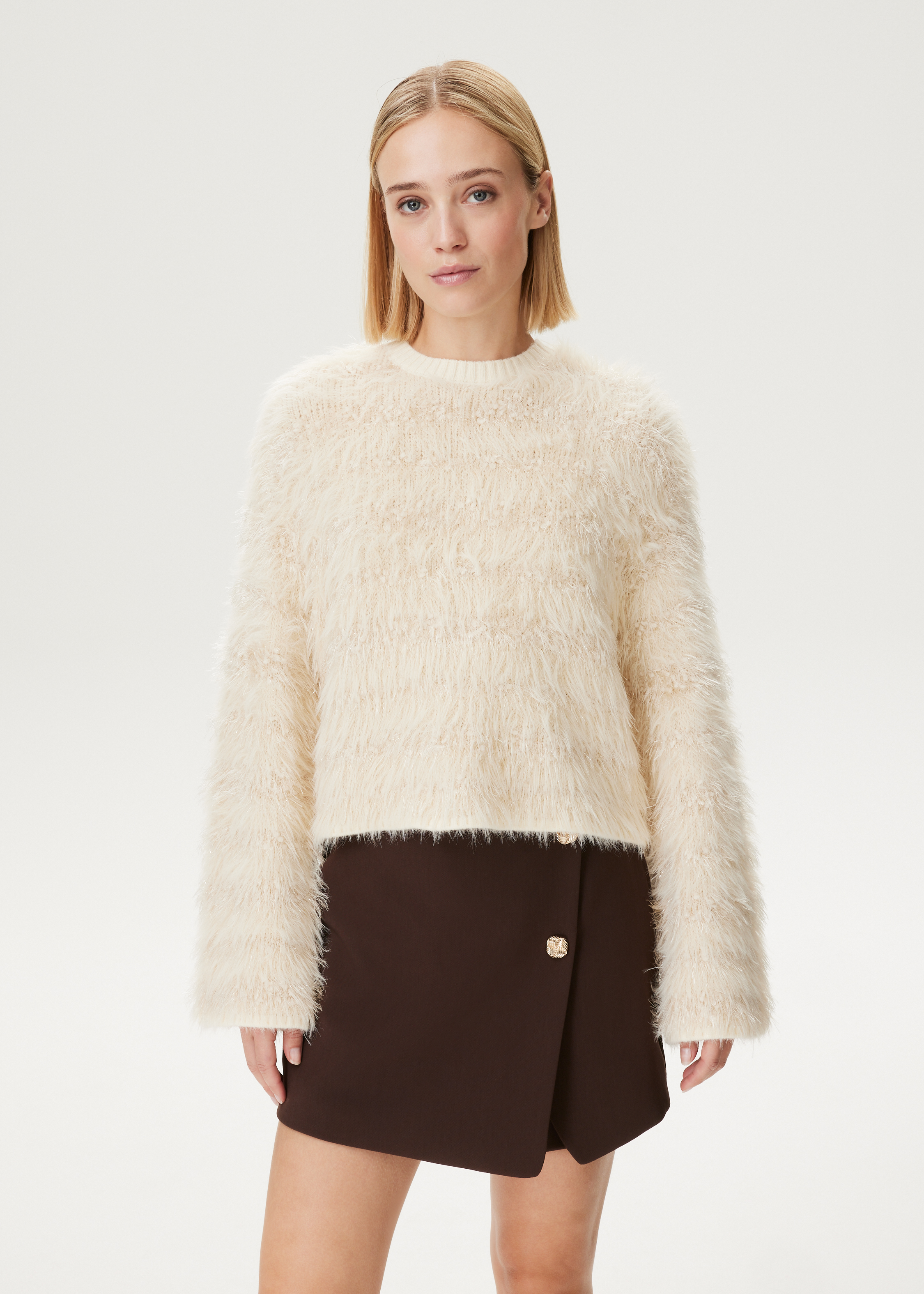 Hairy lurex trui