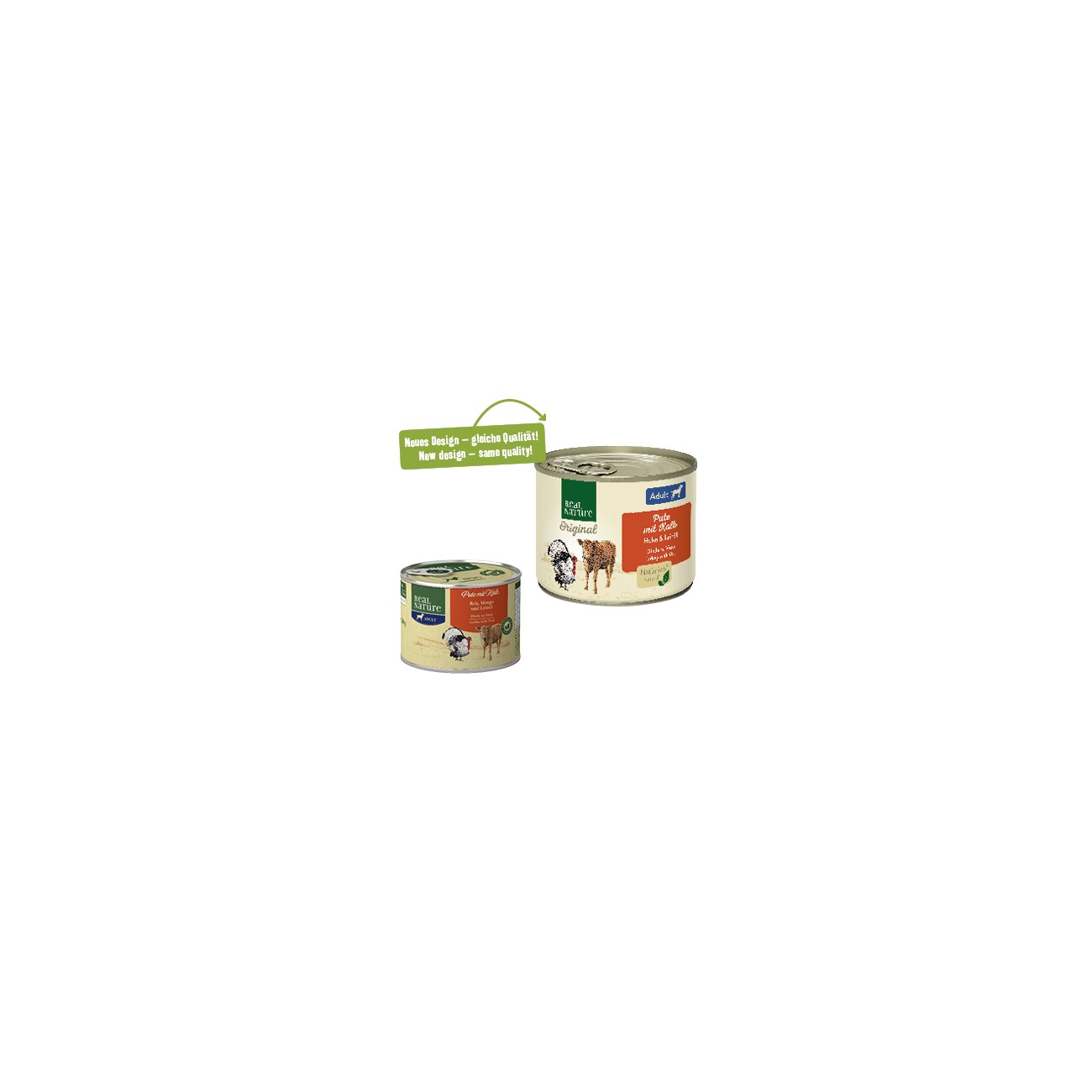 REAL NATURE Nassfutter Hund, Adult, Pute mit Kalb 6x200 g