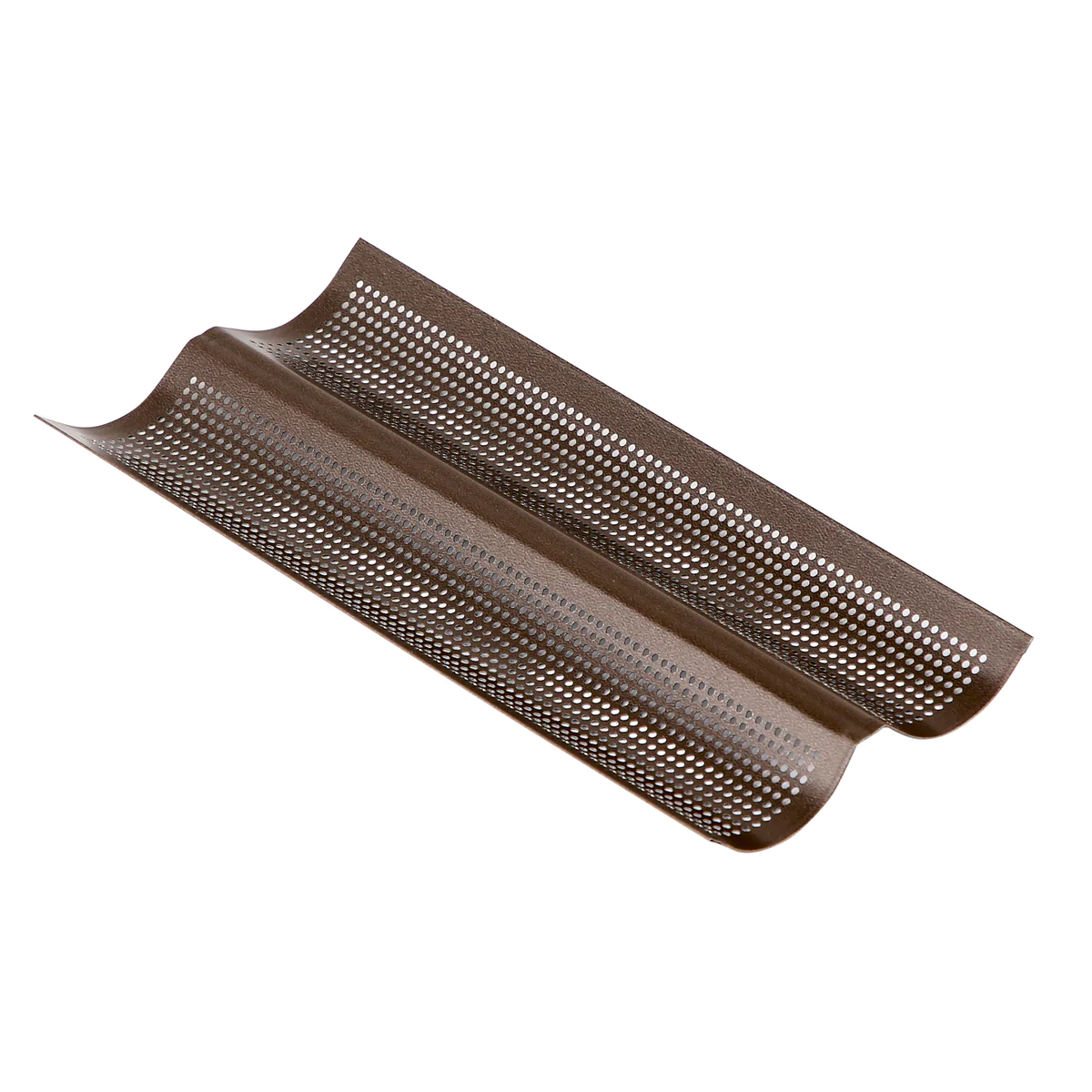Plaque 2 baguettes perforée - antiadhérent - 380 x 160 mm Gobel