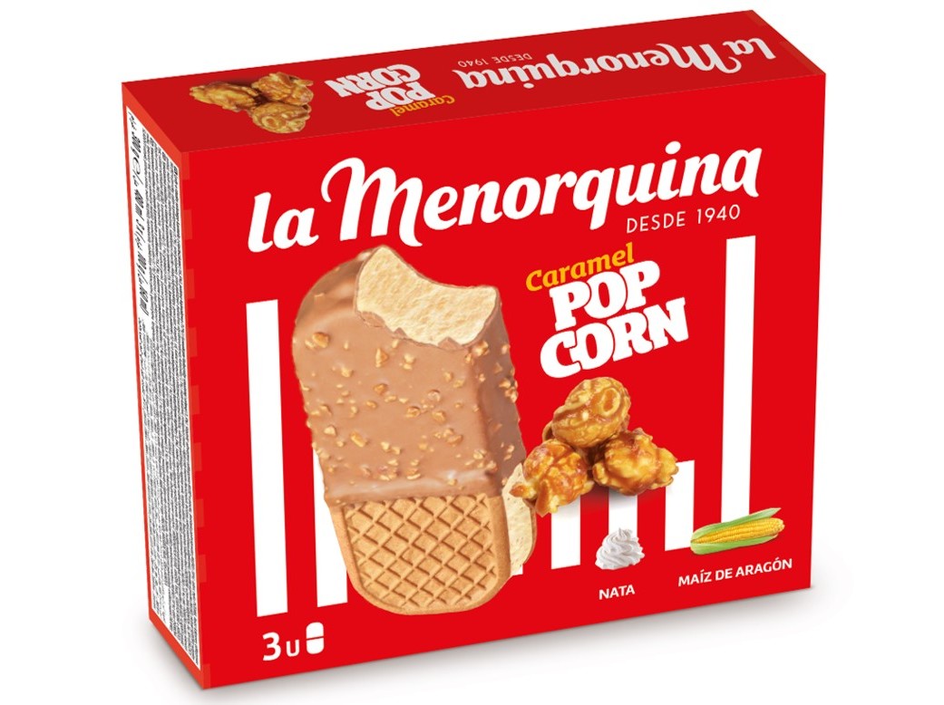 SANDWICH LA MENORQUINA POP CORN CARAMELO 3UN