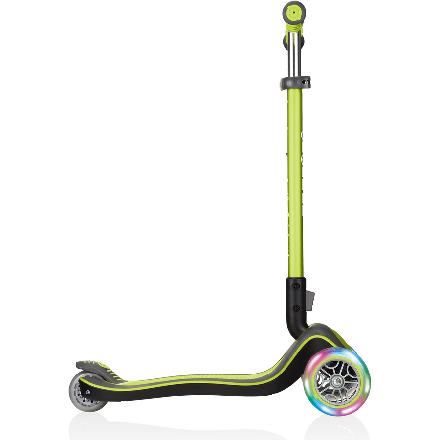 GLOBBER Scooter ELITE DELUXE LIGHTS mit Leuchtrollen, lime grün