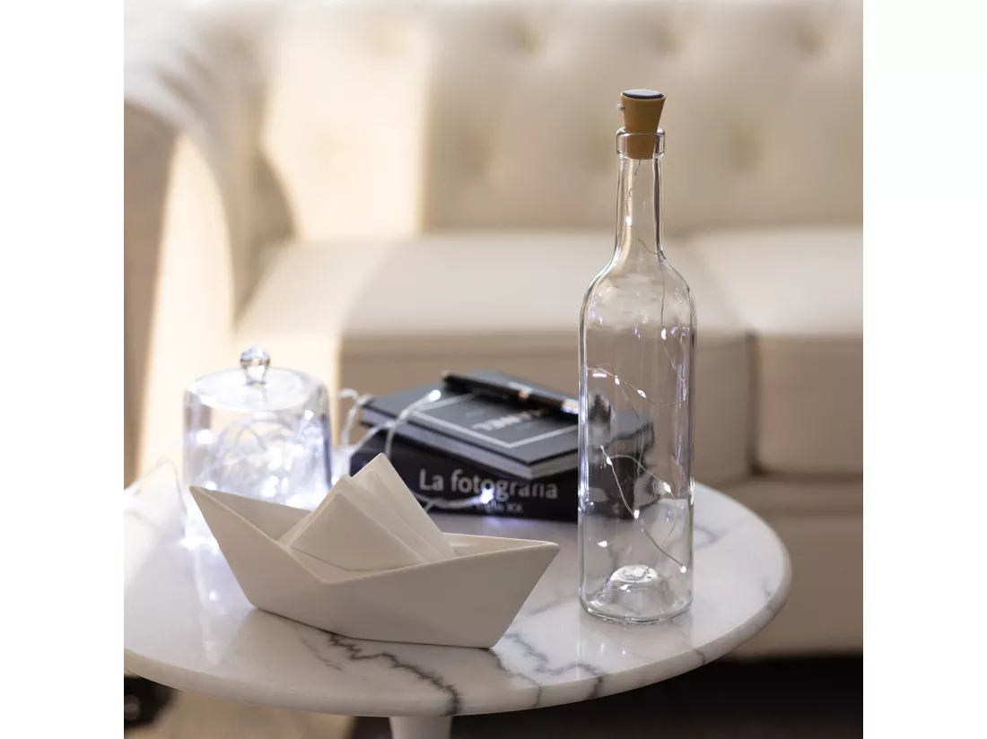 Guirlande LED Extérieure Solaire Fil de Fer pour Bouteille 3000K Blanc chaud