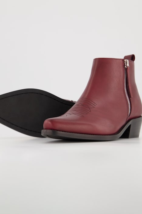 Leder-Stiefelette, Ankle höhe, stitching