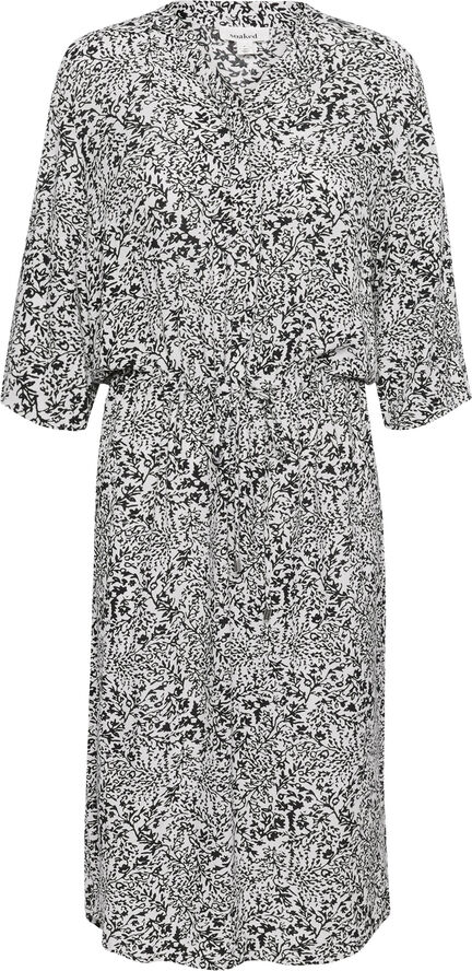 Soaked in Luxury SLZaya Dress Black and white ditsy print
