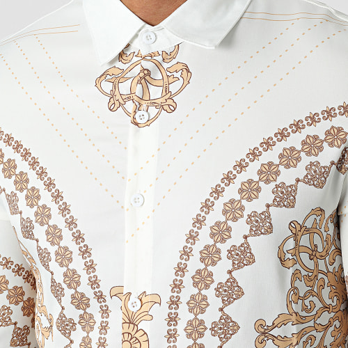 Chemises Manches Longues Blanc Beige Renaissance