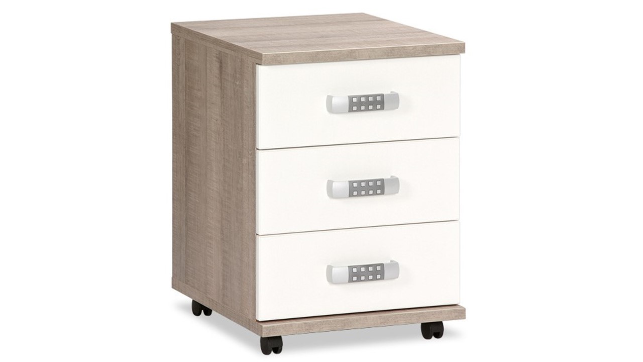 Rolcontainer Pep eiken/wit