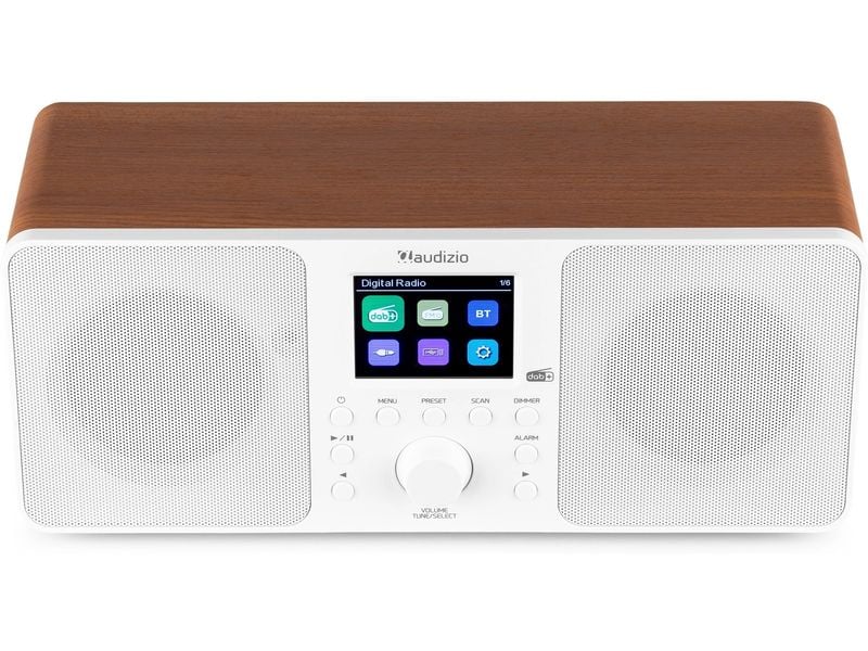 Audizio DAB  Radio Genua Weiss DAB  Radio mit Stereo Lautsprecher und Bluetooth