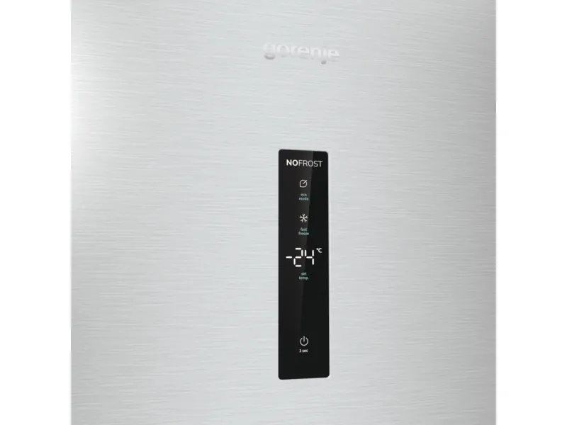 Gorenje Advanced FN619EAXL6 - Fryser - stående - bredde: 59.5 cm - dybde: 66.3 cm - højde: 185 cm - 280 liter - Klasse E - rustfrit stål/metallisk grå