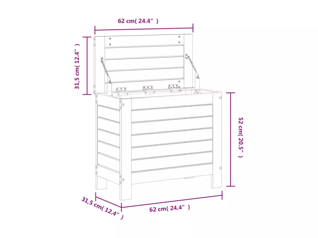 Repose-pied de jardin 62x31,5x52 cm bois massif de douglas