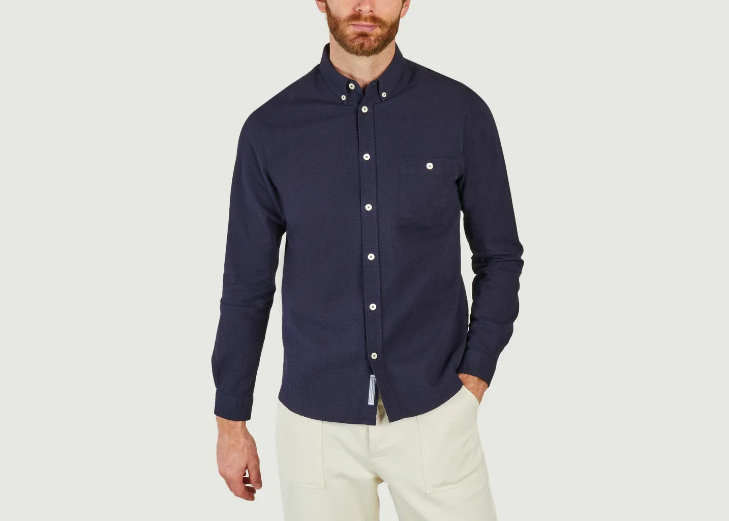 Chemise Severin Seersuck Cuisse de Grenouille