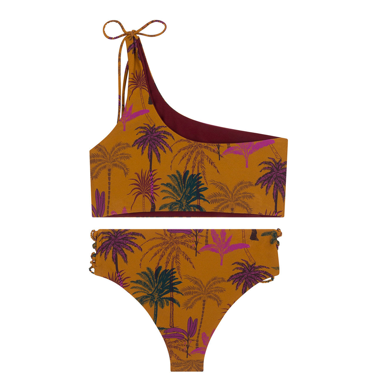 Wild Maillot de bain 2 pièces Island caramel/bordeaux
