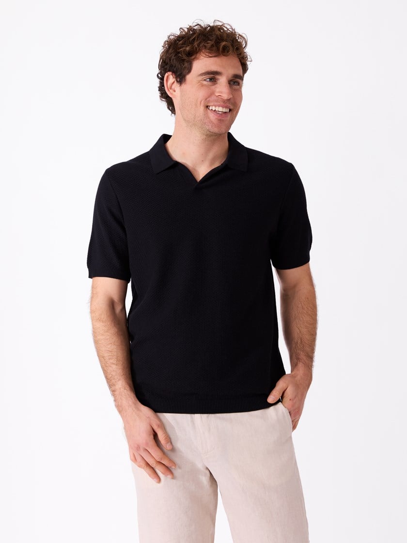 Franco strikket polo Blue Graphite