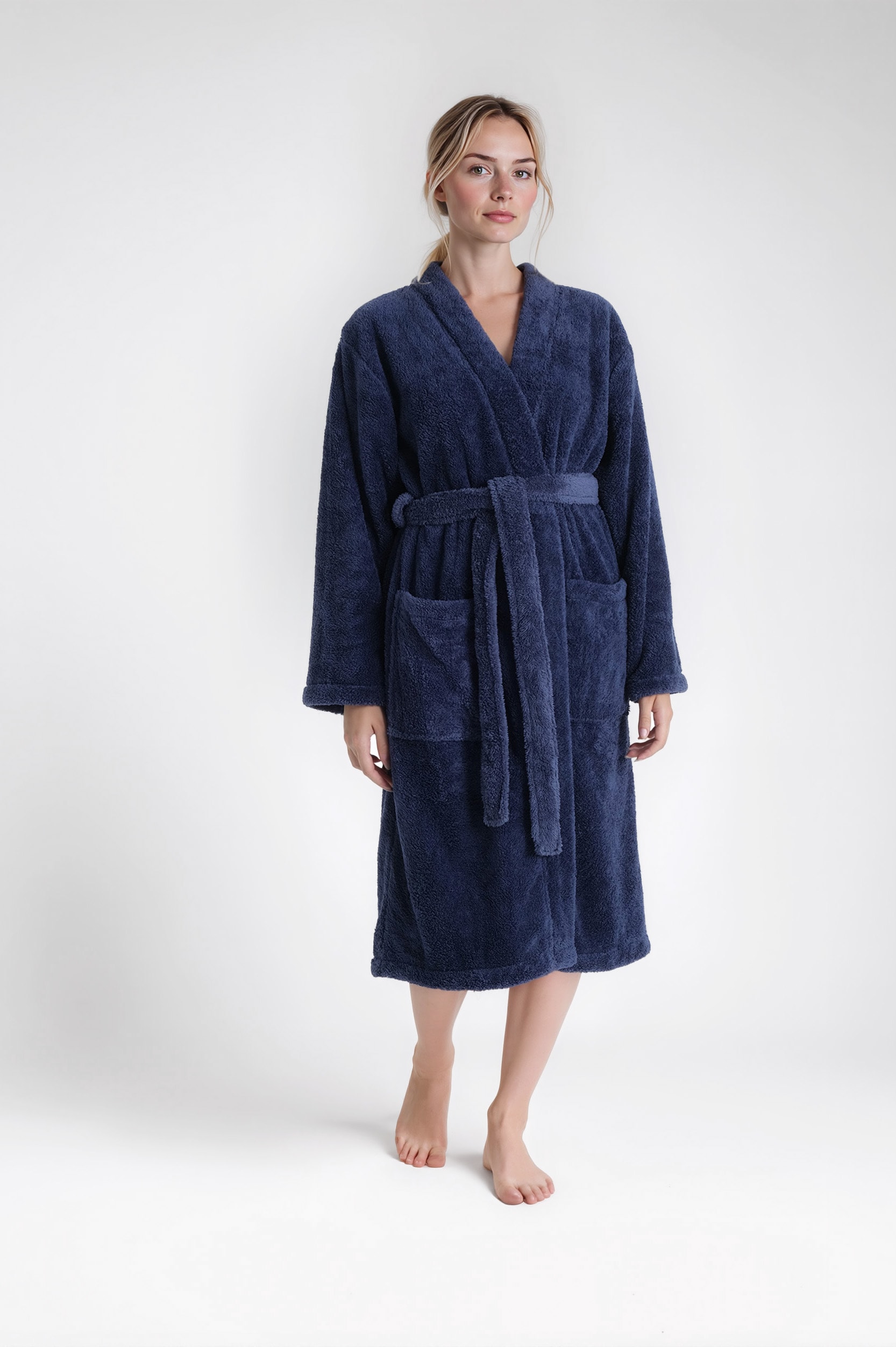 my home Unisex-Bademantel »Lillou Kimono, ideal für Sauna & Spa, Hotelbademantel, Morgenmantel«, 1 Stk. kuschelig weicher Fleece, plüsch, für Damen und Herren, XS-3XL