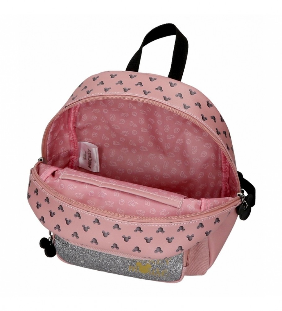Mochila infantil Disney Mickey The Blogger - Rosa - 22x25x14cm -