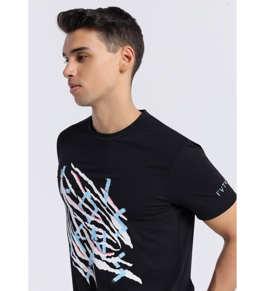 Camiseta preta de manga curta Lois
