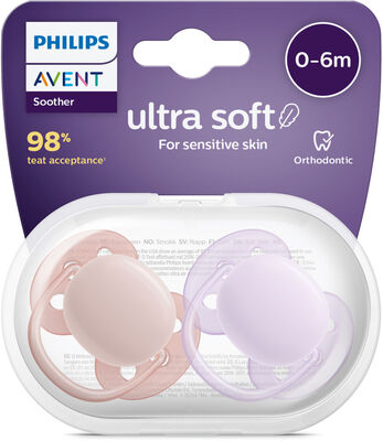 Philips Avent Ultra Soft Smokk 0-6m 2-Pack, Rosa/Lilla