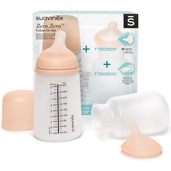 Pack biberon ZERØ.ZERØ   270 ml   de               Suavinex