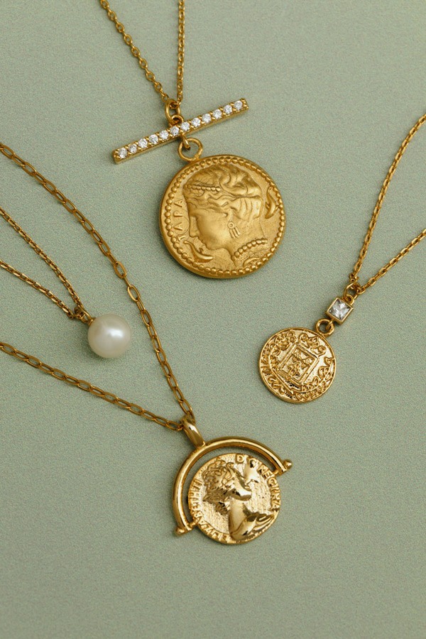 Orelia Jewellery Pearl & Medallion 2-Row Necklace