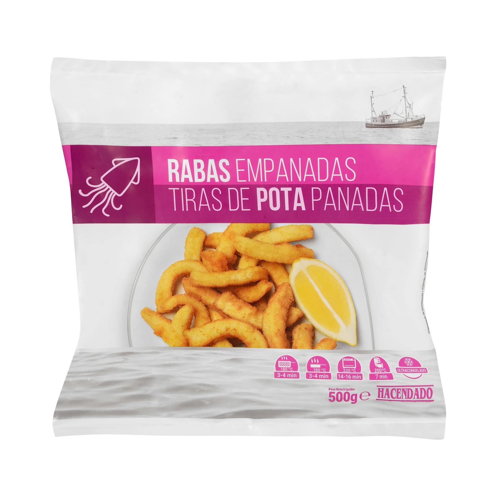 Calamars panés Hacendado, ultra surgelés
