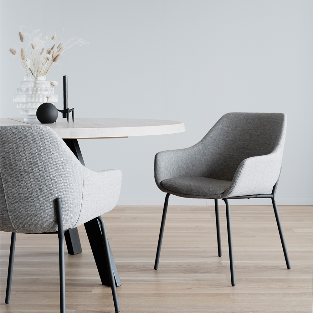 Eettafel Fred rond zwart Donkerbruin