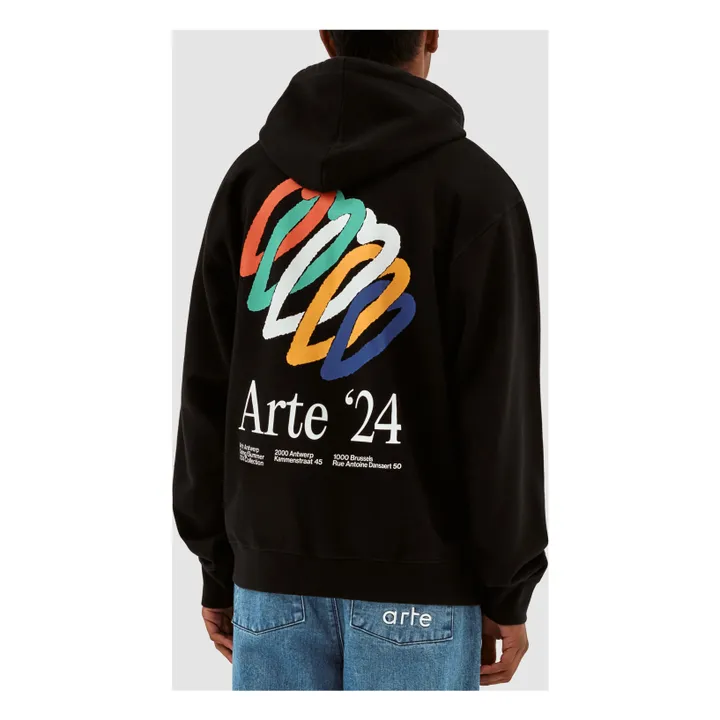Arte Antwerp Hoodie Heart Rings | Noir
