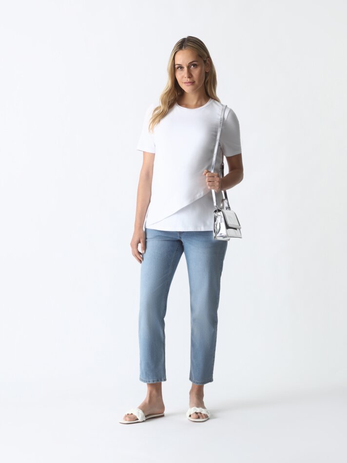 Camiseta de manga curta para gestantes - Branca
